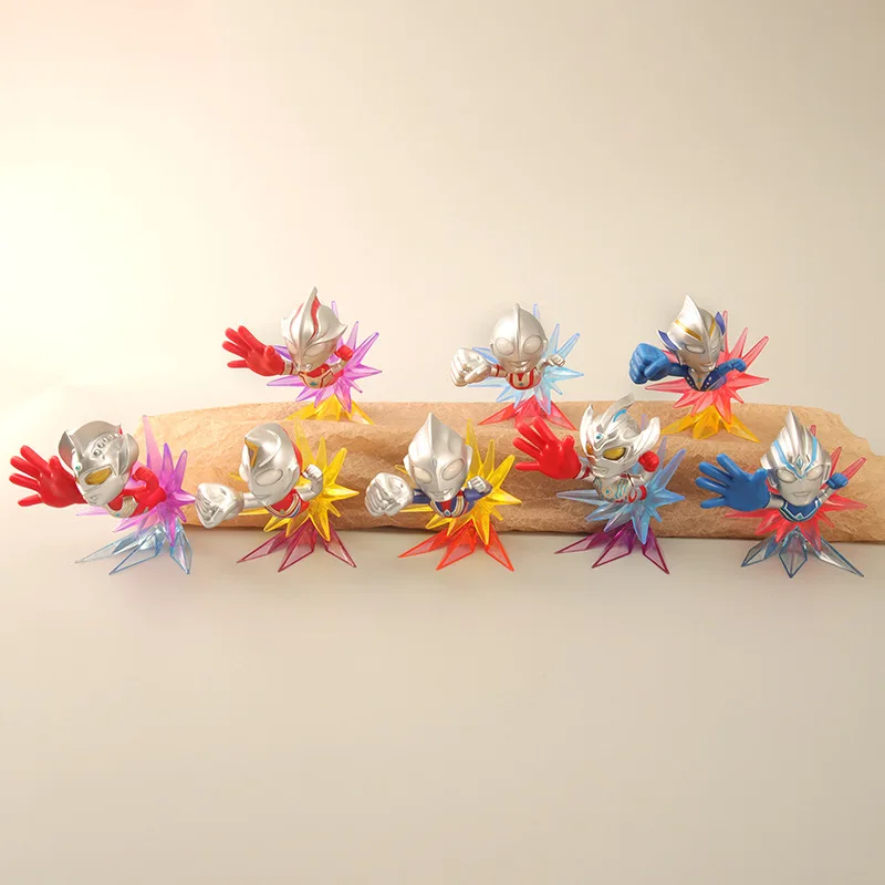 

8pcs/set Amine Ultraman opening animation Action Figure Toys 8cm
