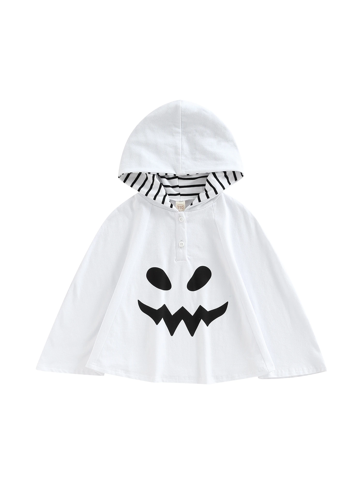 

Toddler Baby Girl Boy Halloween Sweatshirt Ghost Print Hooded Cloak Robe Cape Shawls Halloween Cosplay Clothes