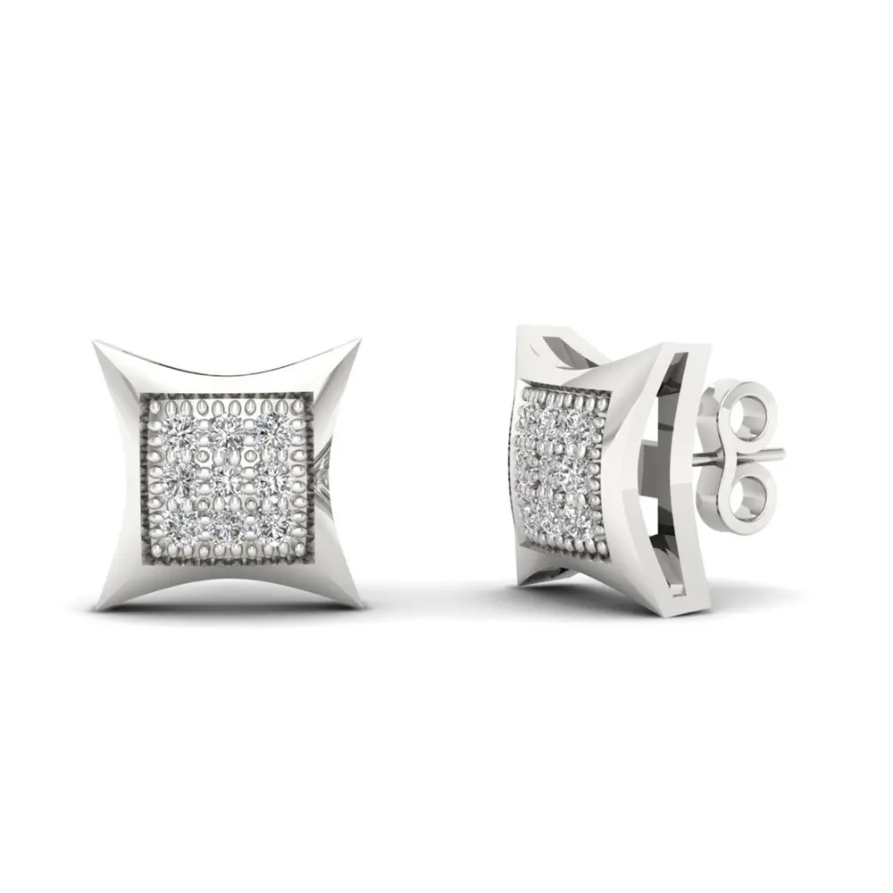 

1/20ct TW 10K серьги-гвоздики из белого золота в форме кайта