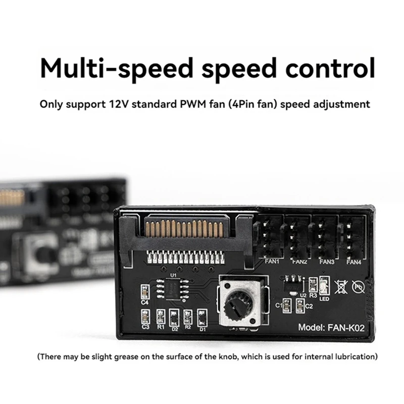 Фото ШИМ-контроллер скорости вентилятора Высокая мощность Sata DC Power 4-контактный регулятор вентилятора NAS Серверный регулятор скорости вентилятора 4-сторонний ШИМ-регулятор вентилятора №4