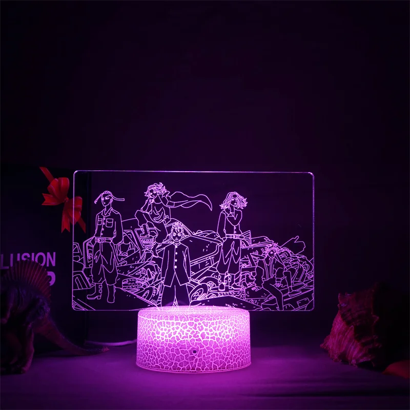 

Anime Tokyo Revengers LED Night Light for Kids Bedroom Decoration Birthday Gift Room Decor Desk Manga 3d Lamp Tokyo Revengers