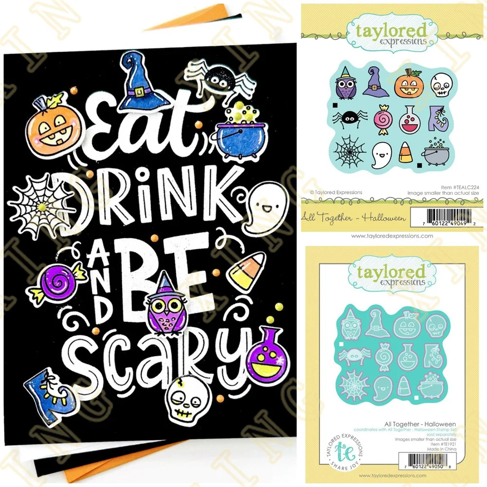 

All Together - Halloween Stamps and Dies New Arrival Scrapbook Diary Decoration Stencil Embossing Template DIY Greeting Card