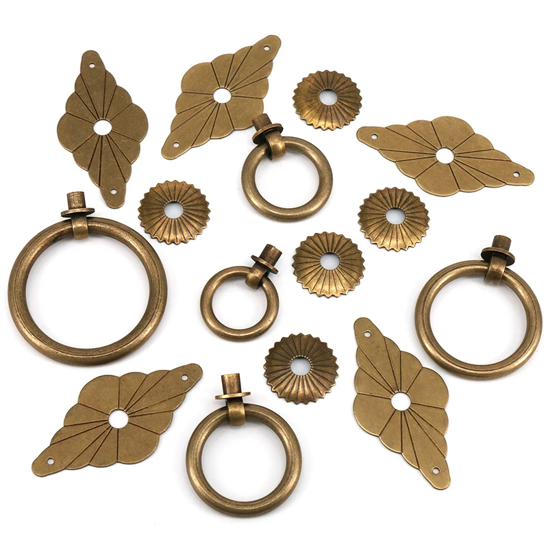 

For Furniture, Dresser, Jewelry Box Drawer Ring Handle Bronze Cabinet Hardware Dresser Drawer Handle Knob 1 PC