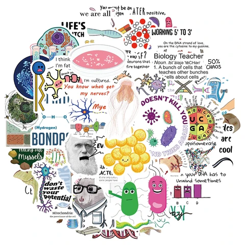 Наклейки для изучения науки, химии, биологии, лаборатории, скейтборда, ноутбука, телефона, автомобиля, водонепроницаемые наклейки, детские игрушки, 10/30/50/100 шт.
