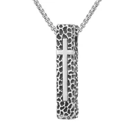megin d stainless steel titanium cross retro square hip hop pendant collar chains necklace for men women couple gift jewelry pun