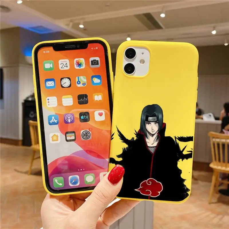 Чехол для телефона с аниме Наруто Итачи IPhone 13 12 11 Pro Max Mini Xs X Xr 6 6s 7 8 Plus чехол желтого