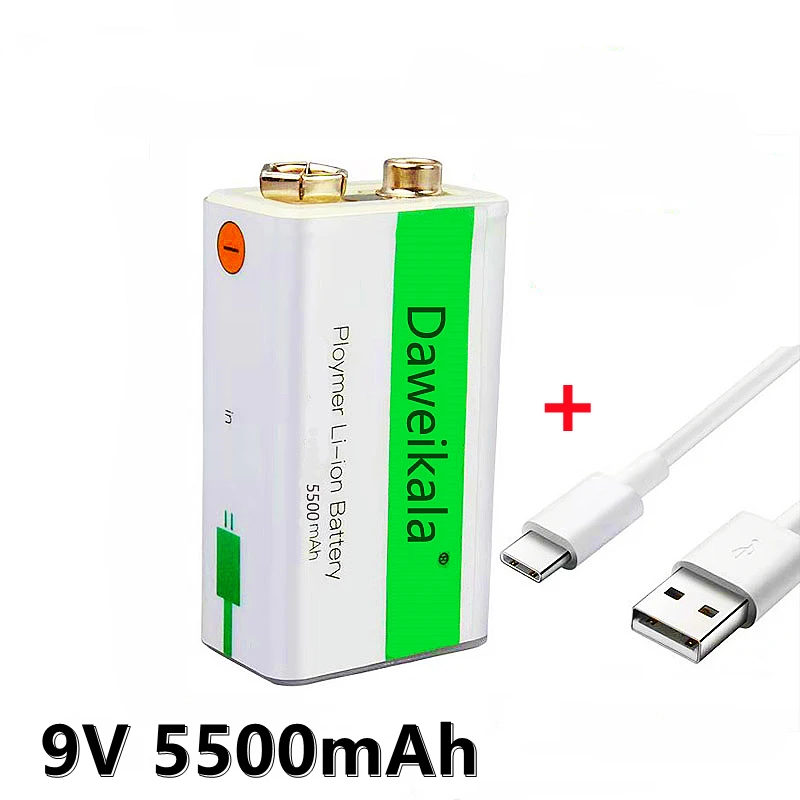 

Lot /9V 5500mAh Li-ion Rechargeable Battery Micro USB Batteries 9v lithium for Multimeter Microphone Toy Remote Control KTV Use