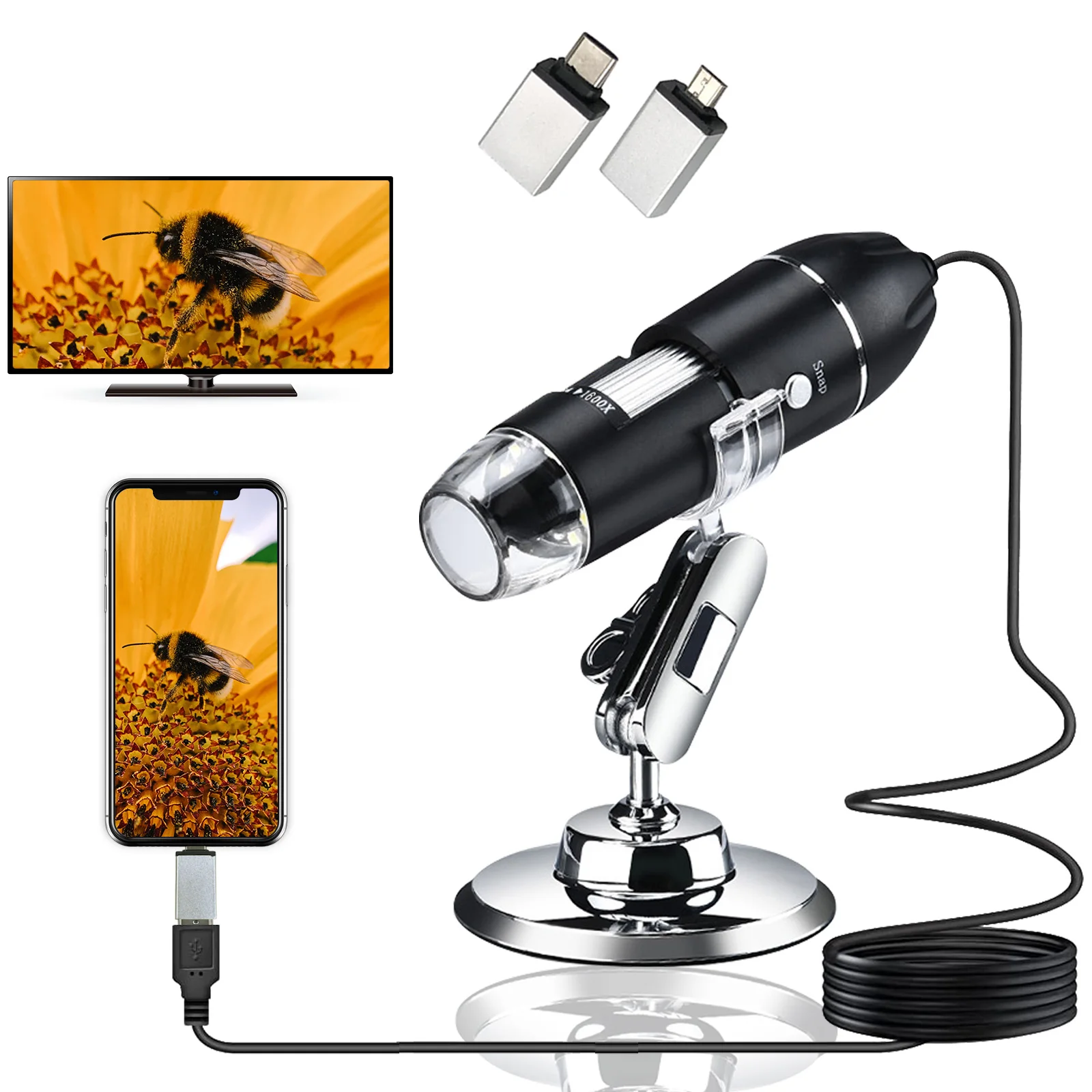 Цифровой микроскоп NOYAFA NF-X4D 1600X камера 3 в 1 Type-C USB портативный электронный для