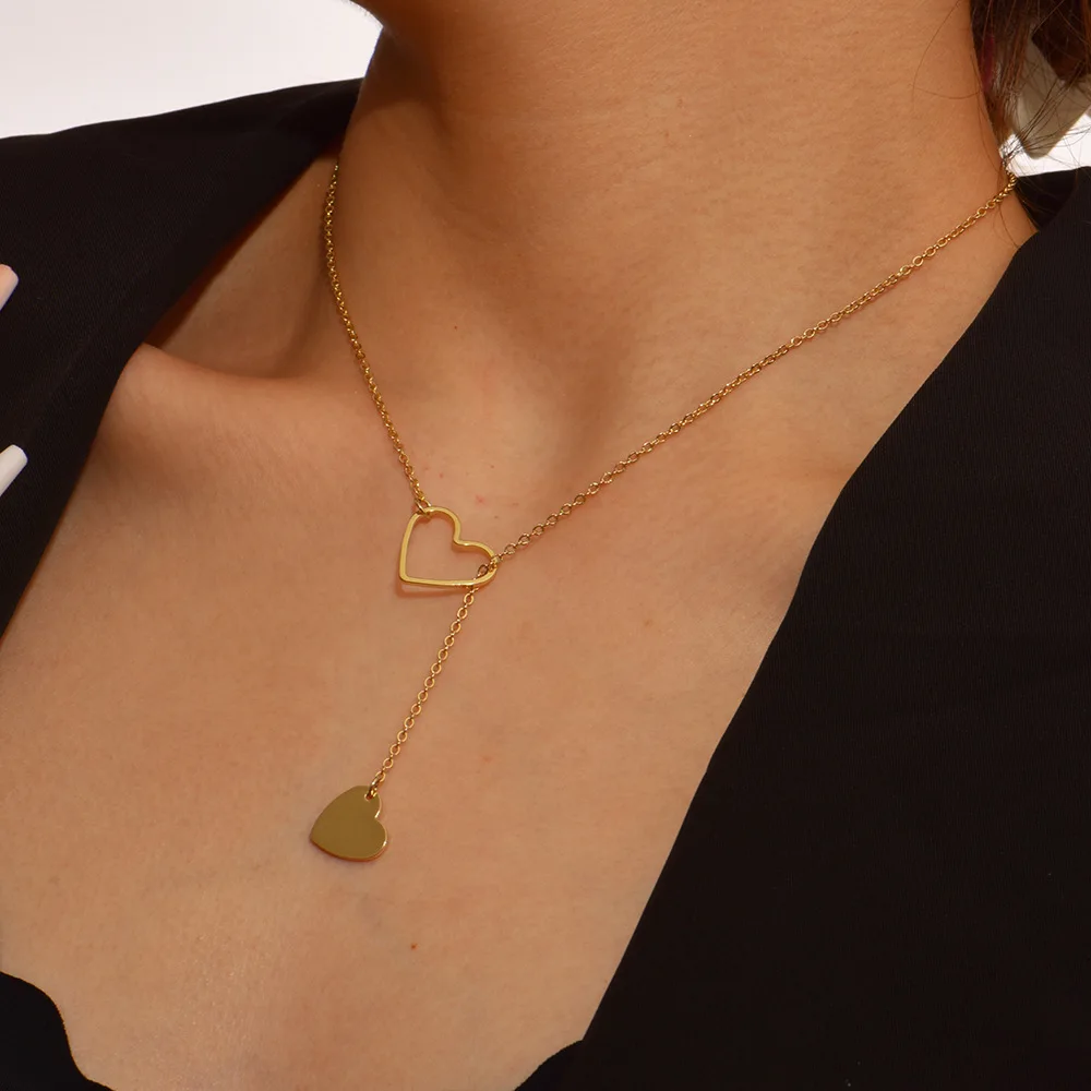 

Long Pendant Heart-Shaped Necklaces Pendants For Women Simple Design Necklace Stylish Jewelry On The Neck Party Gift
