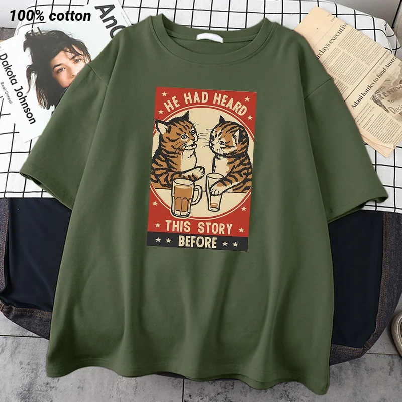 

Cute Drink Beer Print Men's Tshirts Creativity Quality T-Shirt Oversize S-Xxxl Tshirt Street Comfortable Male Short Sleeve