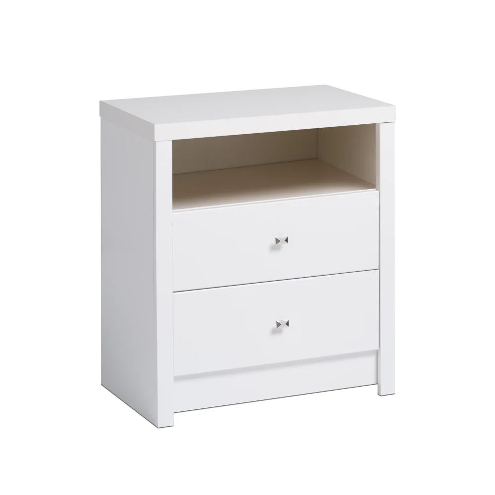 

Calla Cosmopolitan Tall 2-Drawer Bedroom Nightstand, White