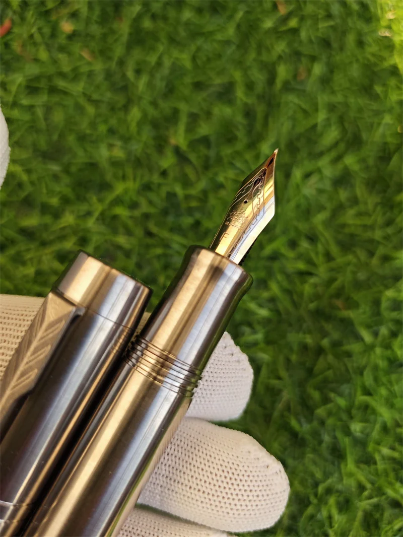 Титановый сплав домашняя карманная перьевая ручка с поршневыми чернилами