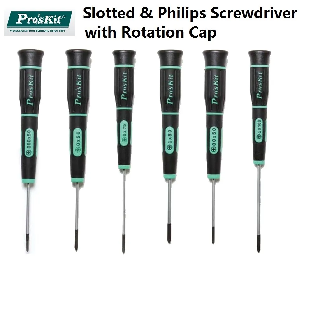 

Прецизионная шлицевая отвертка Philips Pro'sKit с вращающимся колпачком, бесплатный выбор, набор для ремонта сотового телефона, камеры, PSP, компьютера, «сделай сам»