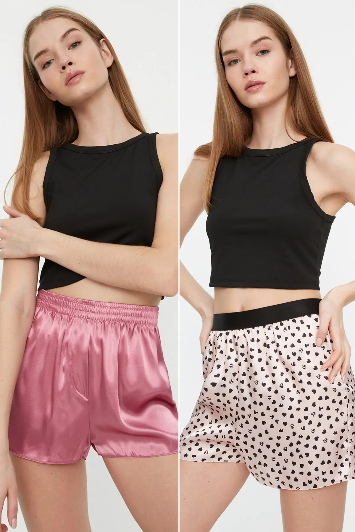 

Women's Shorts Multicolor -Pack Satin & Bermuda New Summer Fashion Bermuda Basic Short Pants Mini Trousers