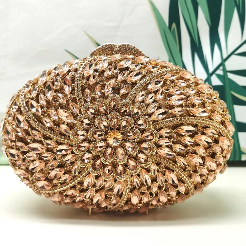 

Большие женские деловые вечерние клатчи овальной формы, роскошные дизайнерские женские кошельки со стразами