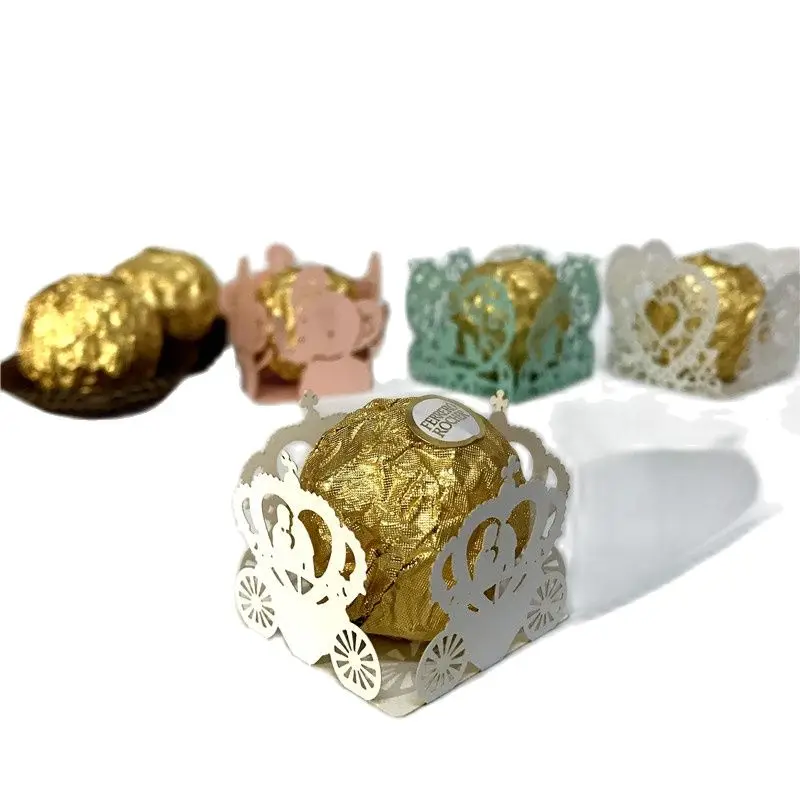 

25pcs Cinderella Style Ferrero Rocher Raffaello Chocolate Lollipop Wrapping Paper Candy Box Wedding Marriage Party Decoration