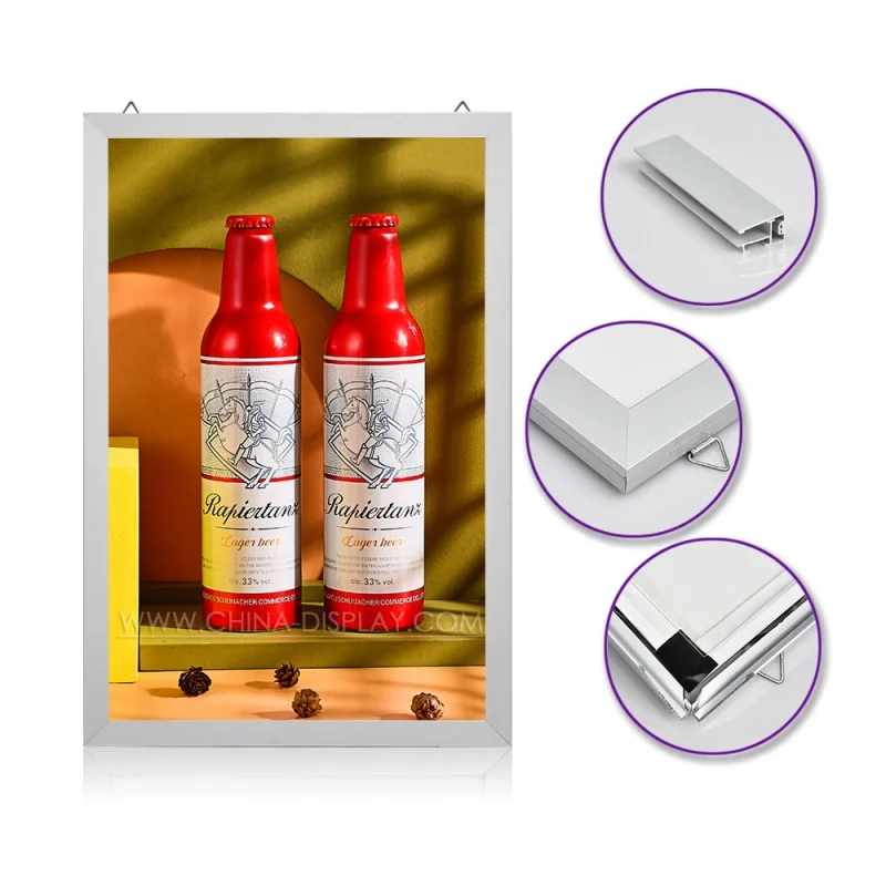 

China Display No Moq Snap Frame Aluminium Billboard Frame Difference Size Wall Mounted Poster Board