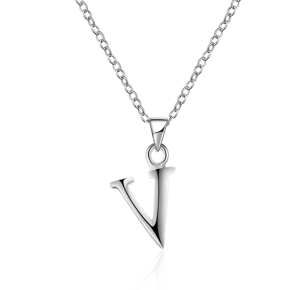 

Silver Necklace Women's Fashion Trend Necklace V Letter Necklace