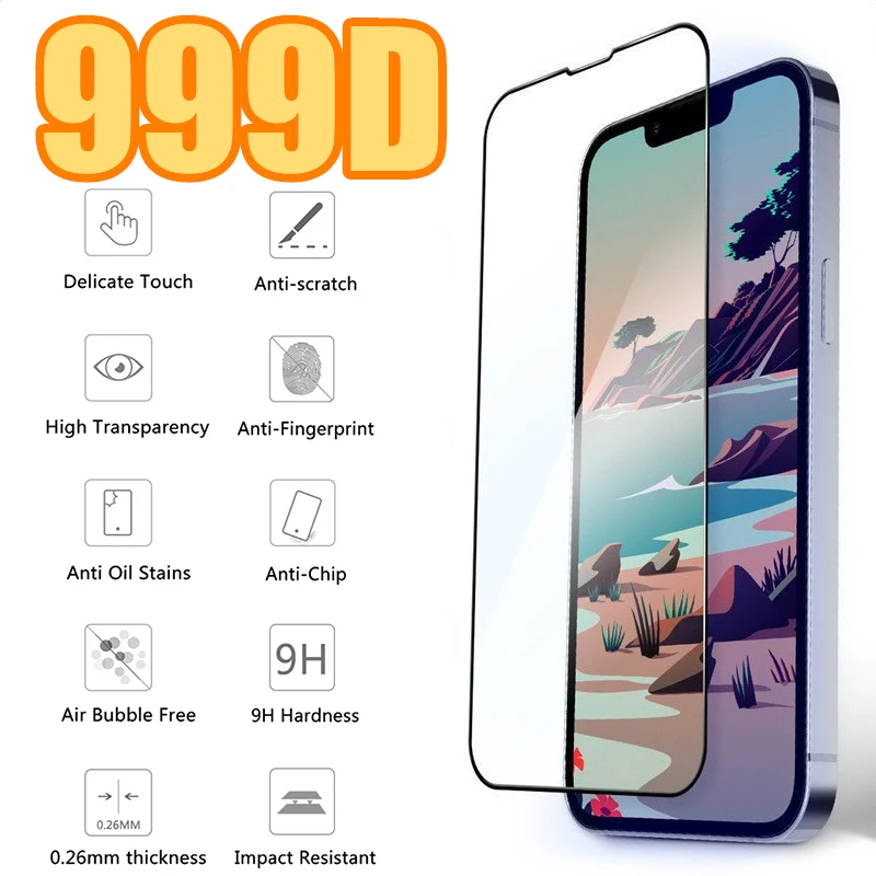 

Мягкое закаленное стекло для IPhone 13 12 11 Pro Max Mini XS, полное покрытие, Защита экрана для IPhone 7, 8, 6 Plus, X, XR, XS, пленка