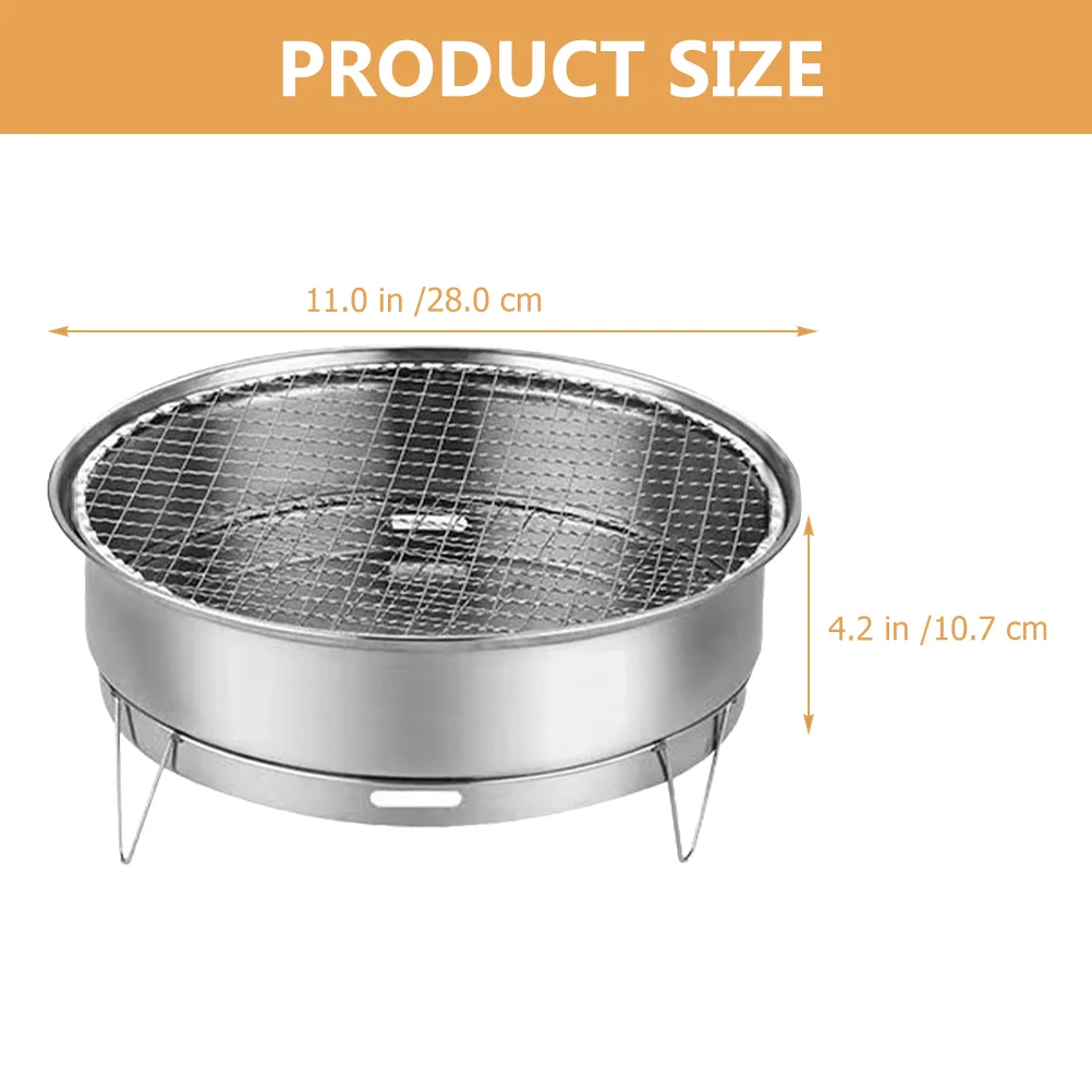 

Small Charcoal Grill Outdoor Barbecue Stainless Steel Camping Cookware Bbq Stove Mini brazier Fire