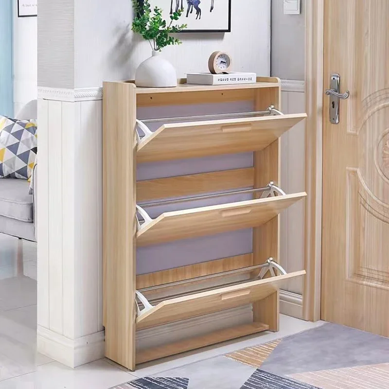 Деревянная Пылезащитная стойка для обуви узкие перегородки многоуровневые