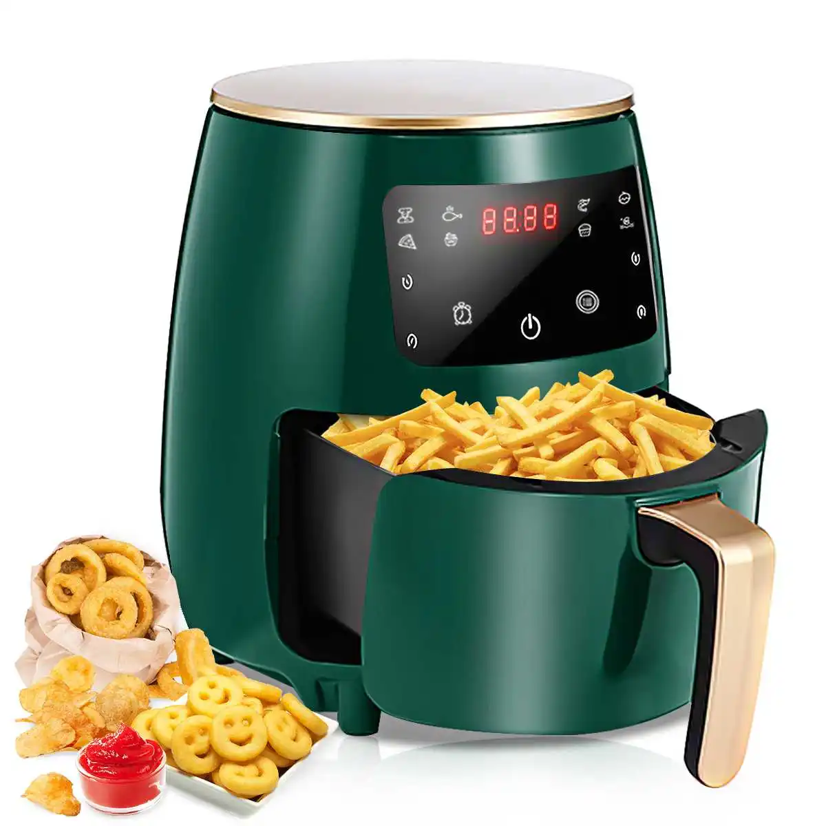 4.5L 1400W Air Fryer Oil Free Health Fryer Cooker Multif Touch LED Deep Fryer Without Oil Airfryer Chicken French Fries Pizza