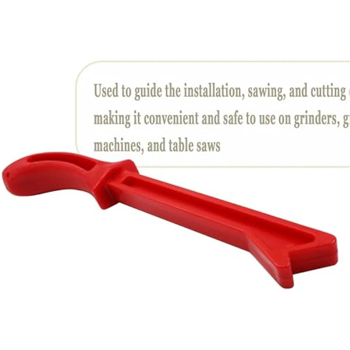 Безопасная деревообрабатывающая толкатель для толкания запаса через настольные