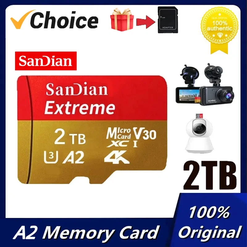Новая Стандартная карта памяти SD на 1 ТБ 512 ГБ флэш-память 128 A2 V30 Micro TF/SD-карта для