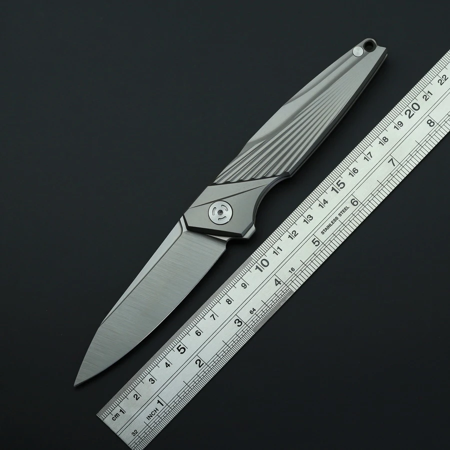 

GODFUR Pocket Flip Folding Knife M390 Blade Titanium Handle Outdoor Camping Hunting Survival Utility Bearing Knives EDC Tools