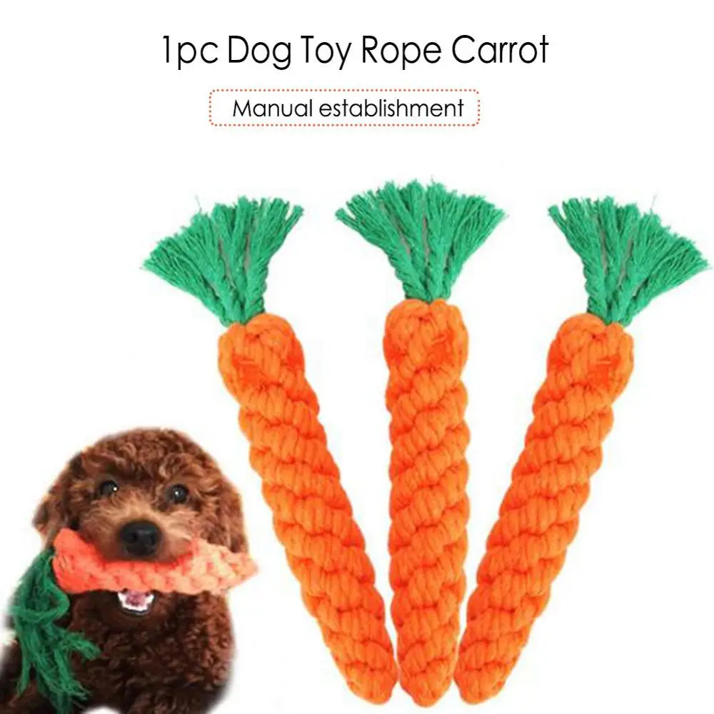 

1Pc Funny 22cm Pet Supply High Quality Pet Dog Toy Carrot Shape Rope Puppy Chew Toys Teath Cleaning Outdoor Fun Training