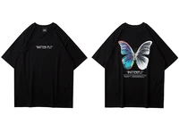 hip hop oversize t shirt men 2021 streetwear harajuku color butterfly tshirt short sleeve cotton loose hiphop t shirt plus size