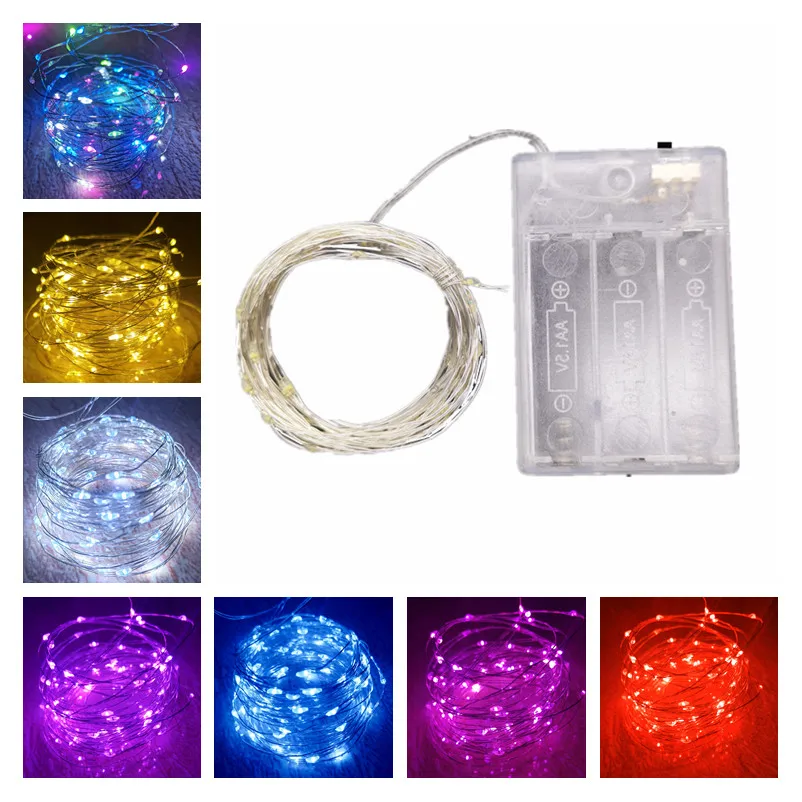 

2M 3M 5M 10M Led String Lights Waterproof Fairy Lights 3AA Battery Holiday lighting for Christmas Tree Wedding Party Decoration