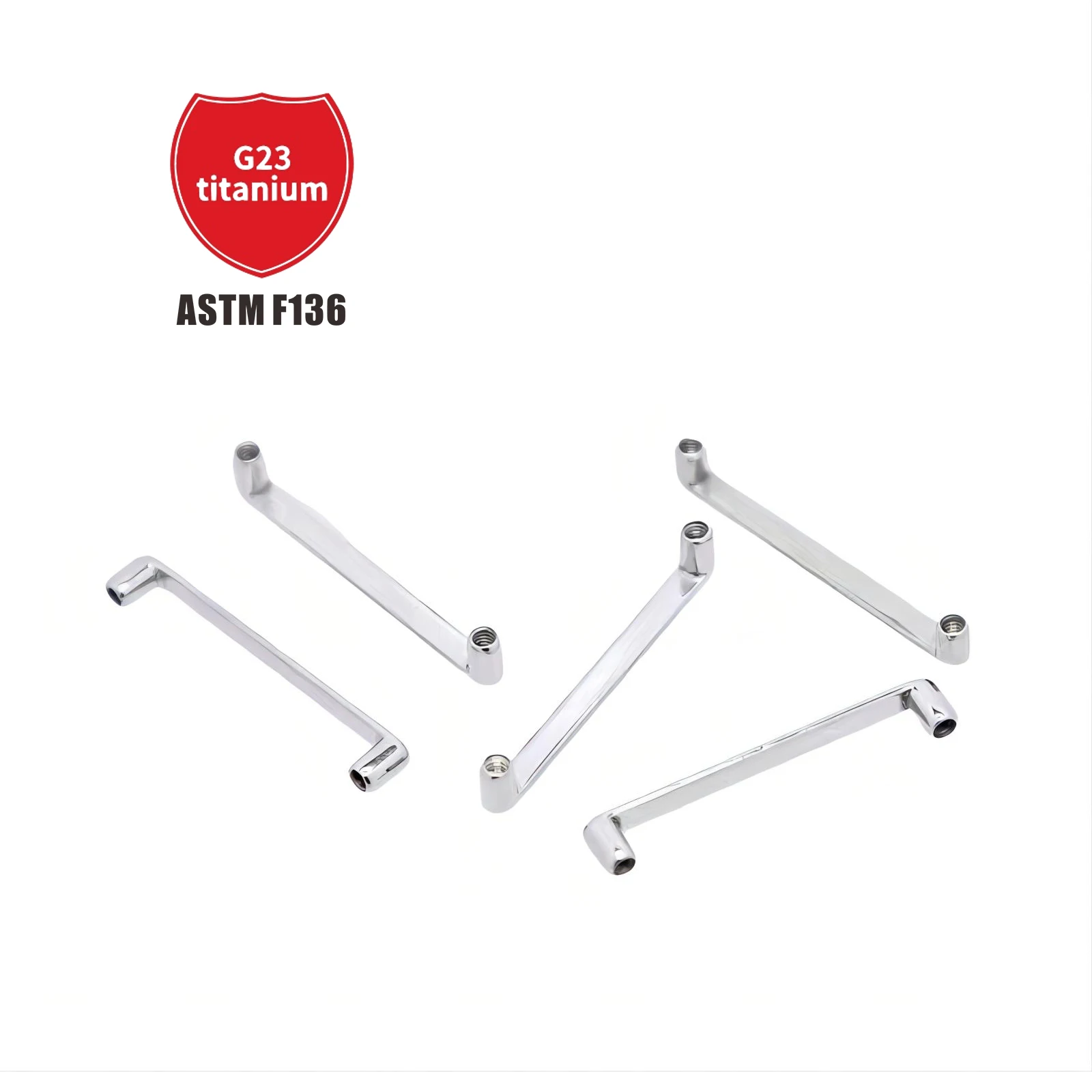 

ASTM F136 Titanium Right Angle Rod Long Buried Nail Base Double-ended Puncture Subcutaneous Implantation in Clavicle