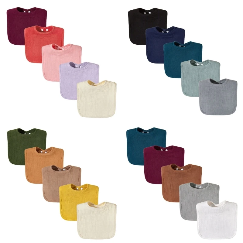 

Детский нагрудник для слюнотечения, 5 шт., сплошное цветное полотенце для слюны для младенцев, для кормления GXMB