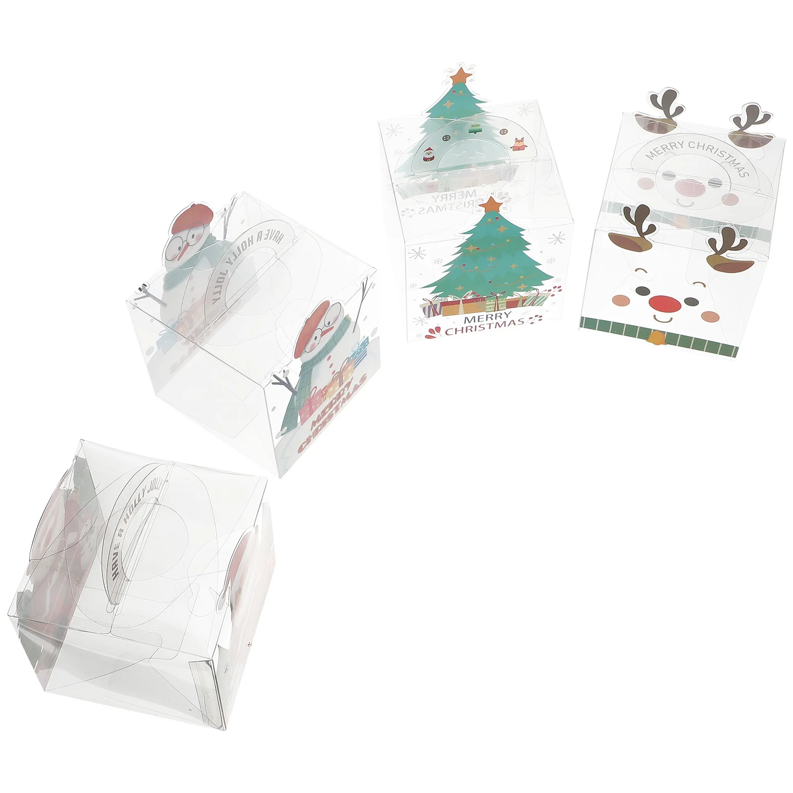 

Boxes Gift Box Clearcontainer Transparent Favors Presents Christmas Packaging Cartoon Favor Cookie Holiday Thanksgiving Easter