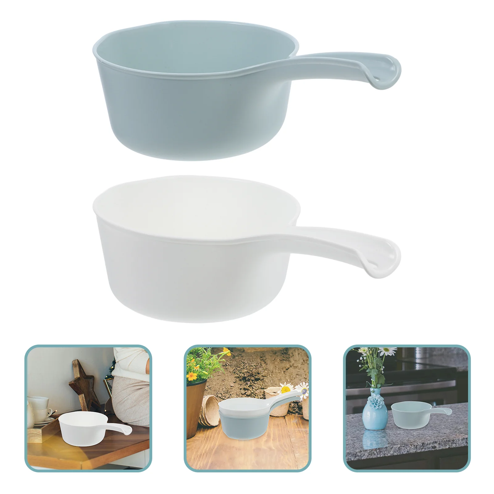 2 шт. многофункциональная пластиковая ложка для воды ковш с длинной ручкой полива