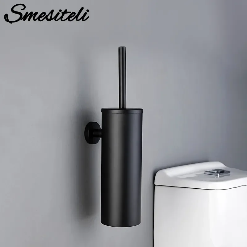 

2023 Bathroom Black Toilet Brush Holder Set With Trump Bar 304 Stainless Steel Wall Mounted Toilet Brushes For Cleaning Storage
