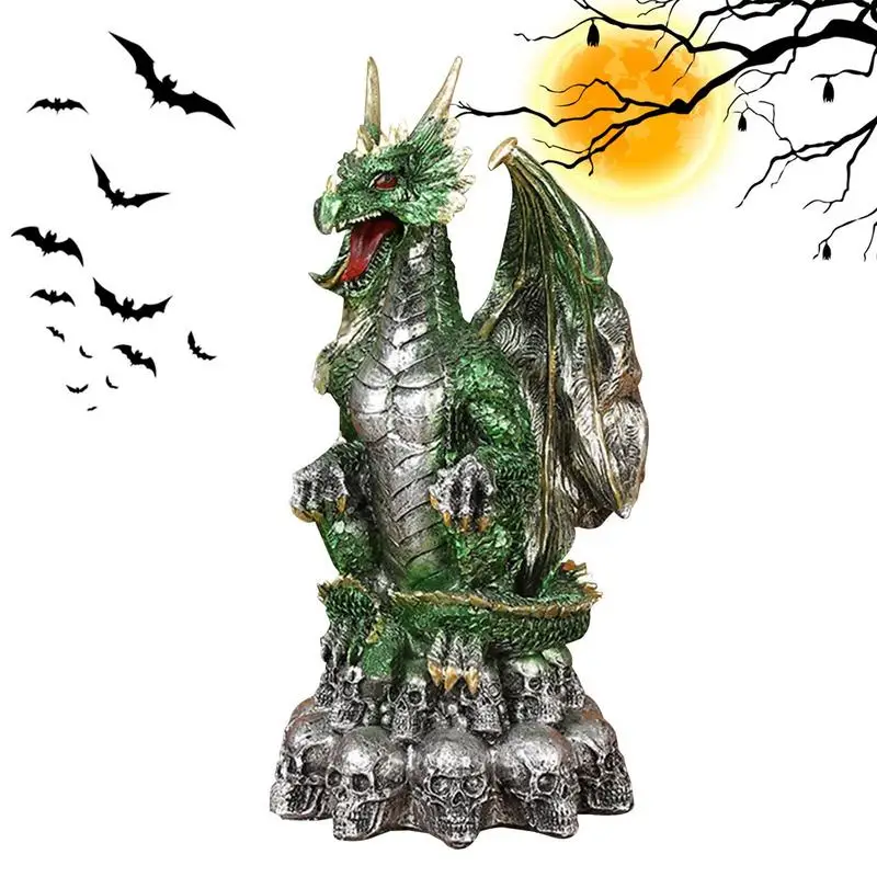 

Украшения в виде дракона на Хэллоуин, готический каркас, орнамент, искусственная смола, украшения для рабочего стола, гостиной, коридора