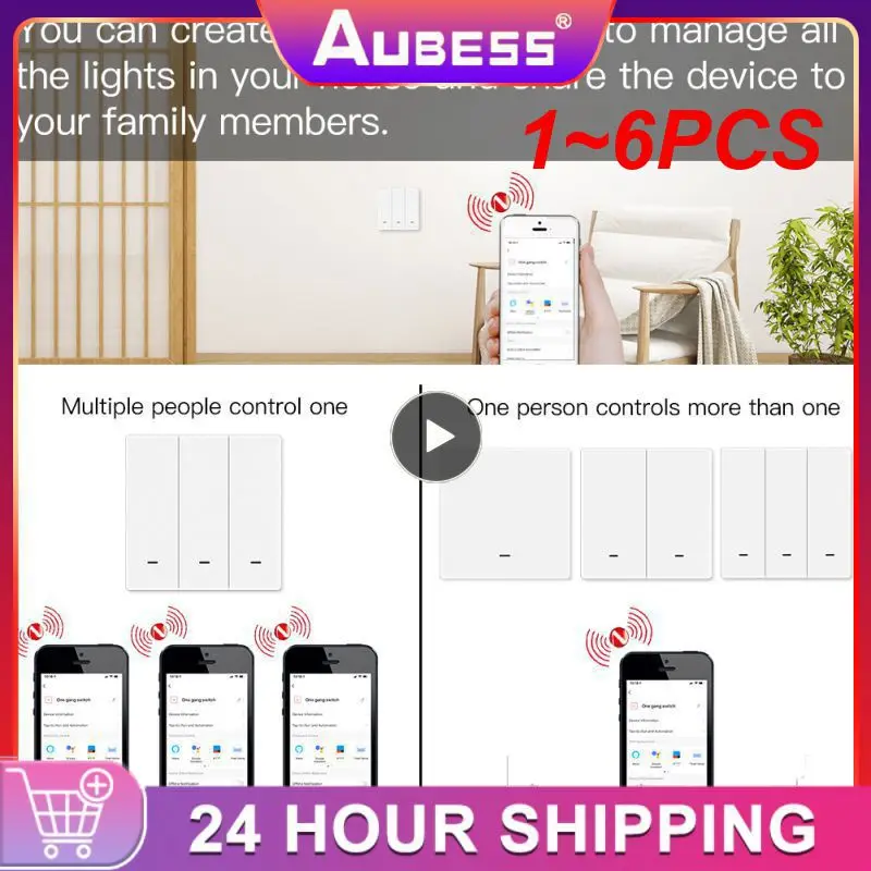 

1~6PCS Tuya ZigBee Smart Light Switch No Neutral Wire No Capacitor Needed Smart Life 2/3 Way Works with Alexa Google Home 2mqtt