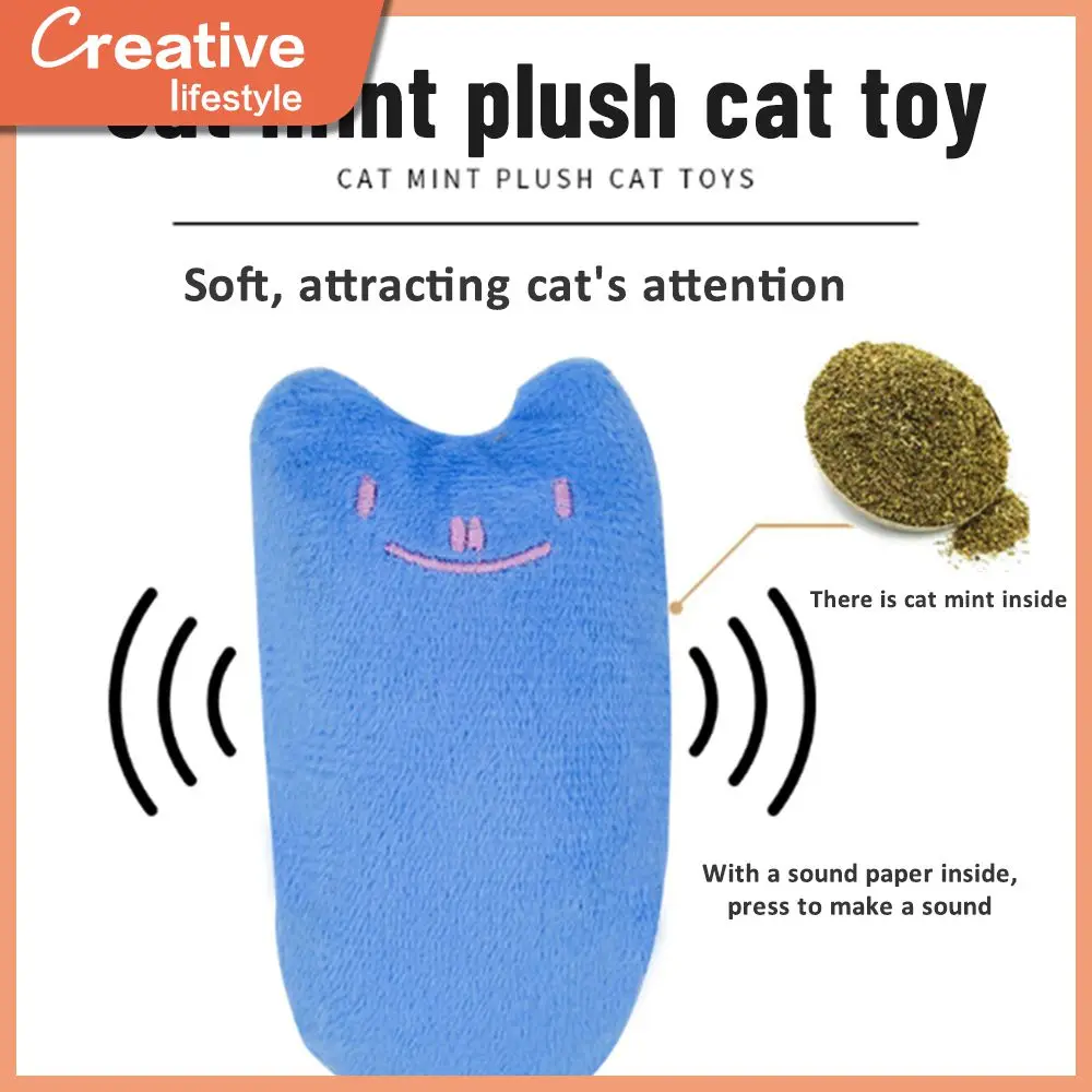 

Mini Cat Doll Creative Pet Accessories Cute Funny Catnip Toy Chewing Squeaky Toy Interactive Teeth Grinding Catnip Toys