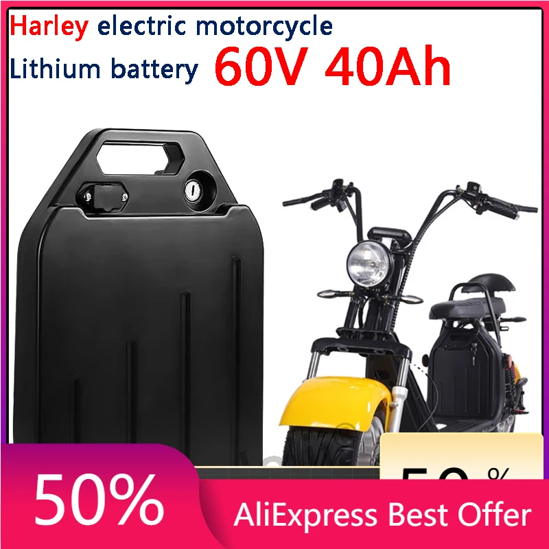 

60V 40Ah Harley electric car lithium battery waterproof 18650 Battery for two Wheel Foldable citycoco electric scooter bicycle