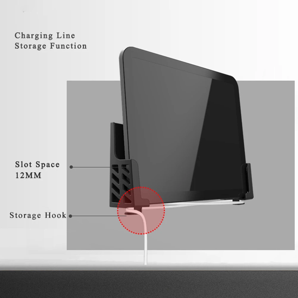 

2pcs Adjustable Wall Mount Tablet Holder Universal Phone Frame Stand Bracket Bedroom Storage Support Accessories