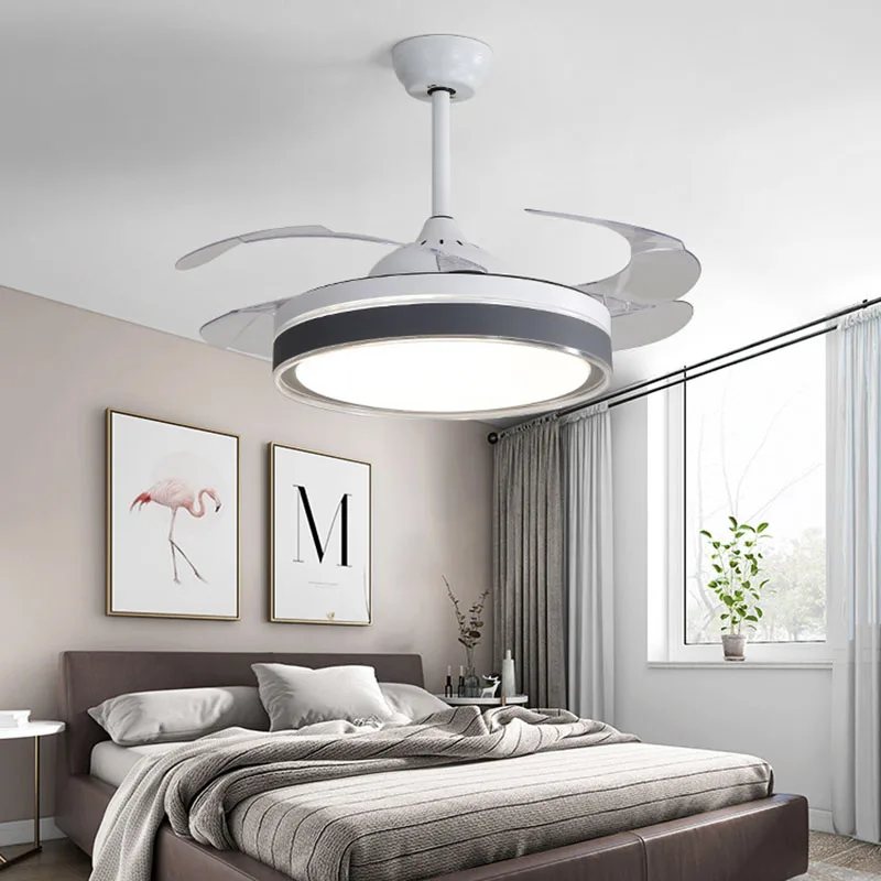 

Led Ceiling Fan Pendant Lamp Light Chandelier Nordic stealth living room dining room bedroom home modern simple tricolor