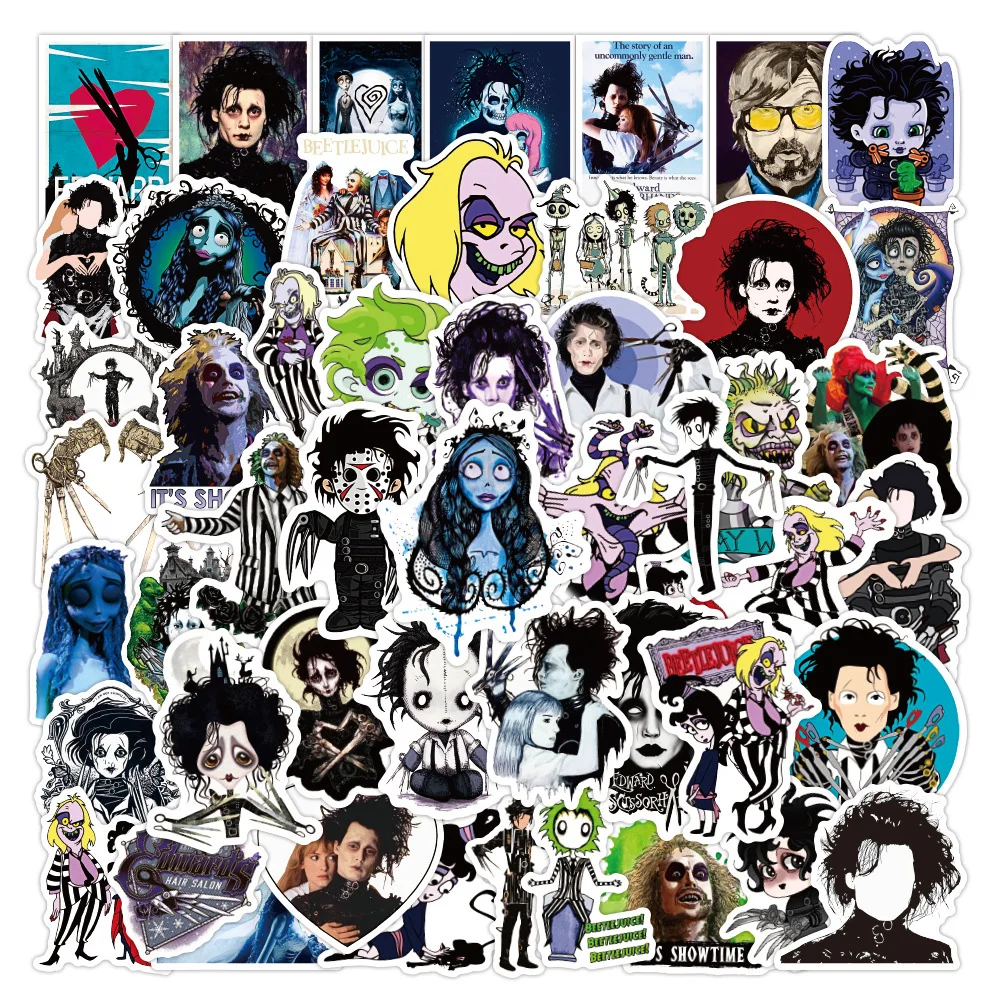 

10/30/50pcs Movie Edward Scissorhands Anime Stickers Decals DIY Tablet Skateboard Laptop Graffiti Waterproof Kids Sticker Packs