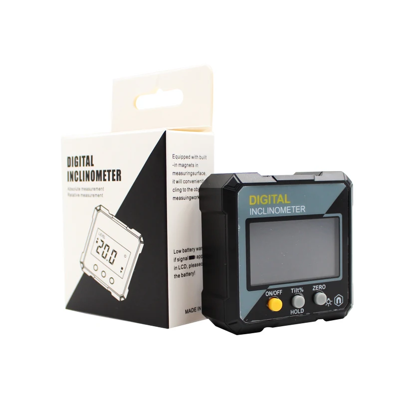 

Digital Inclinometer Protractor 360 Degree Mini Type Level Magnetic Base Angle and slope readout conversion Measuring Tools