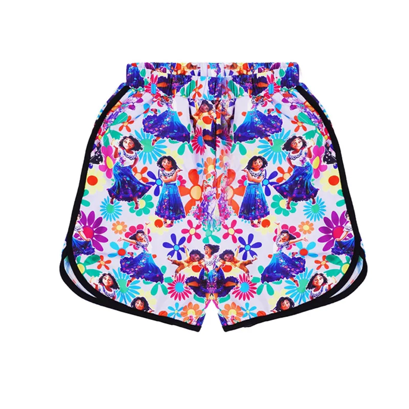

High Quality Charm Kids Encanto Seaside Beach Pants Girls Mirabel Madrigal Cartoon Quick-Drying Bathing Suit Holiday Shorts