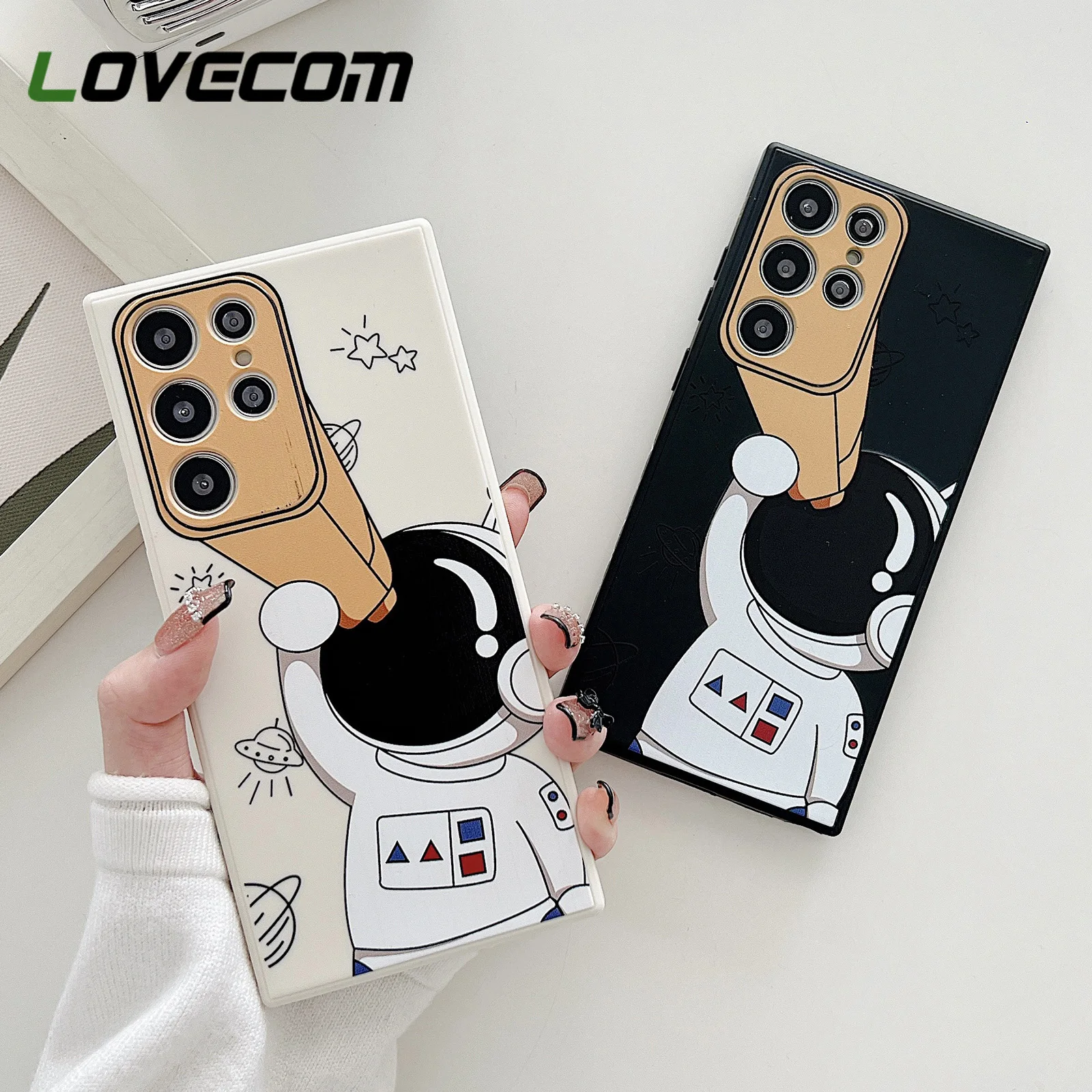 Telescope Astronaut Planet Space Case For Samsung Galaxy S23 S22 Ultra S21 S20 Plus FE Note 20 Ultra A73 A53 A33 A23 A22 A52 A72