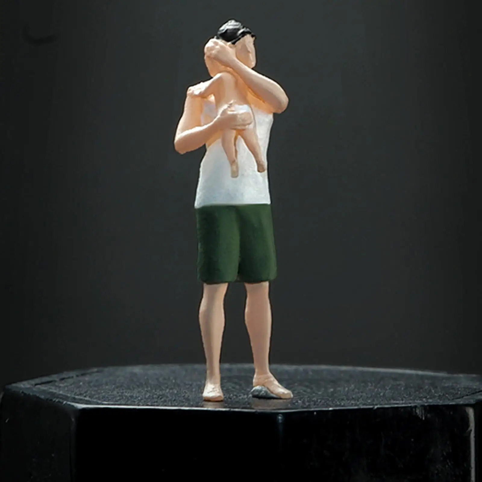 

Miniature Figure Father and Baby for Park Dollhouse Accessories Collections