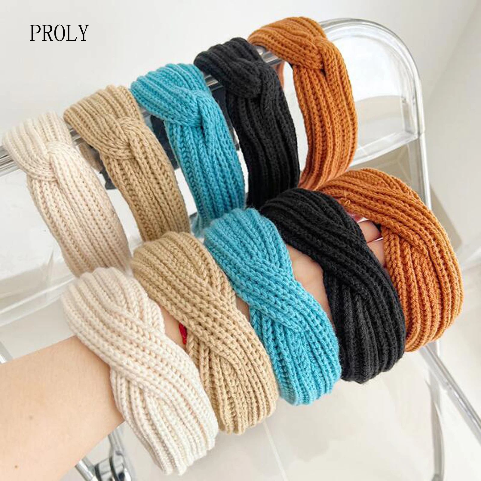 

PROLY New Fashion Headband For Women Cross Knot Knitted Hairband Casual Turban Girls Hair Accessories Wholesale