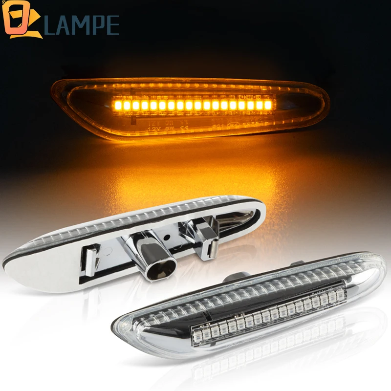 

2 шт. светодиодный обычный указатель поворота, янтарный боковой габаритный индикатор для BMW E60 E61 E90 E91 E92 E93 E81 E82 E88 E46 X3 E83 E87